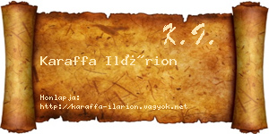 Karaffa Ilárion névjegykártya